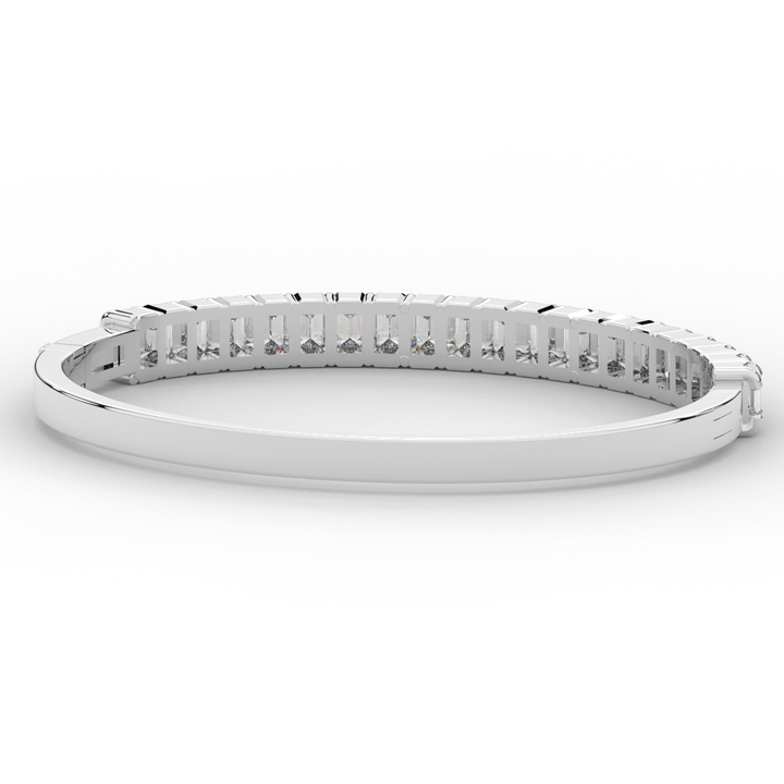 6.50CT.TW EMERALD CUT LAB DIAMOND BANGLE - Nazarelle