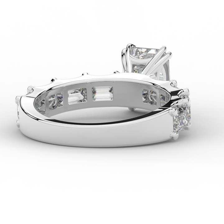 3.75CT.TW EMERALD CUT LAB DIAMOND SOLITAIRE ENGAGEMENT RING - Nazarelle