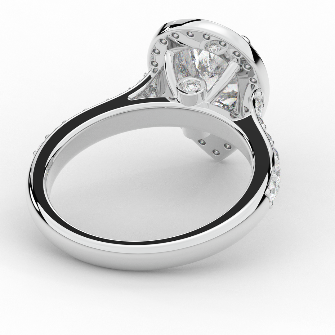 2.50CT.TW PEAR LAB DIAMOND HALO ENGAGEMENT RING - Nazarelle