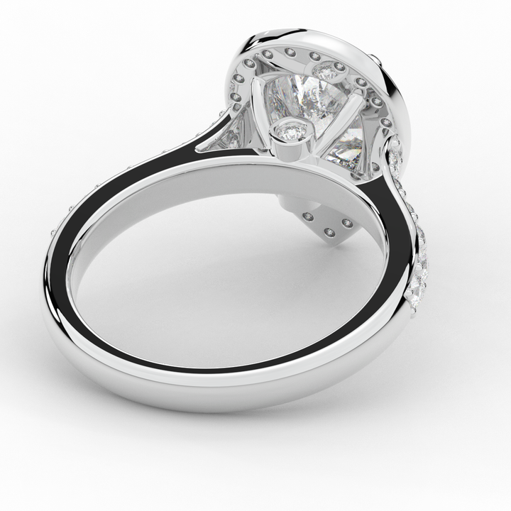 2.50CT.TW PEAR LAB DIAMOND HALO ENGAGEMENT RING - Nazarelle