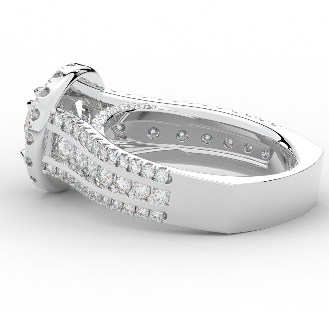 2.90CT.TW ROUND LAB DIAMOND HALO ENGAGEMENT RING - Nazarelle