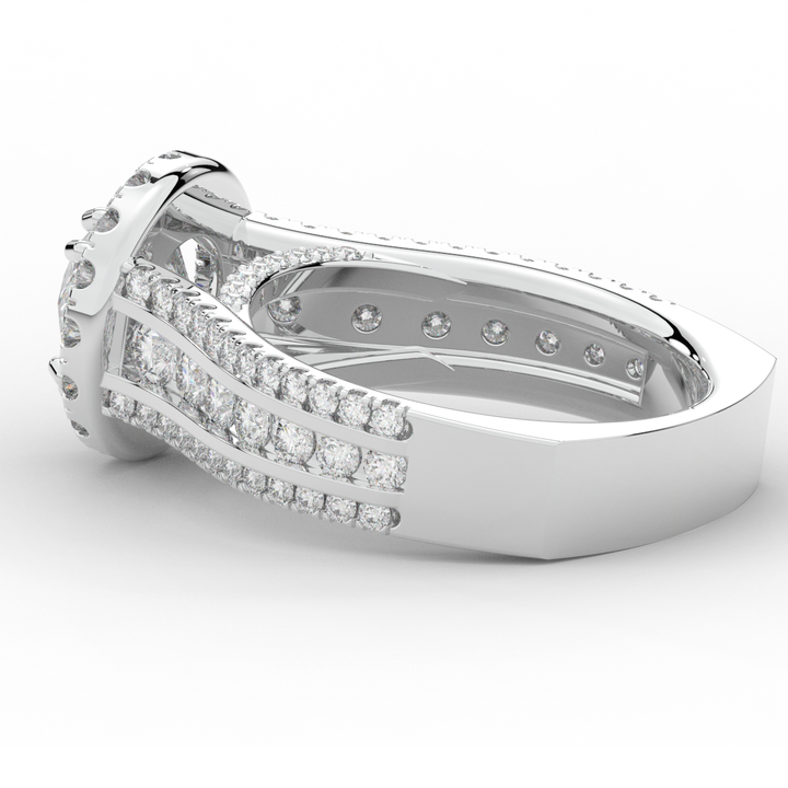 2.90CT.TW ROUND LAB DIAMOND HALO ENGAGEMENT RING - Nazarelle
