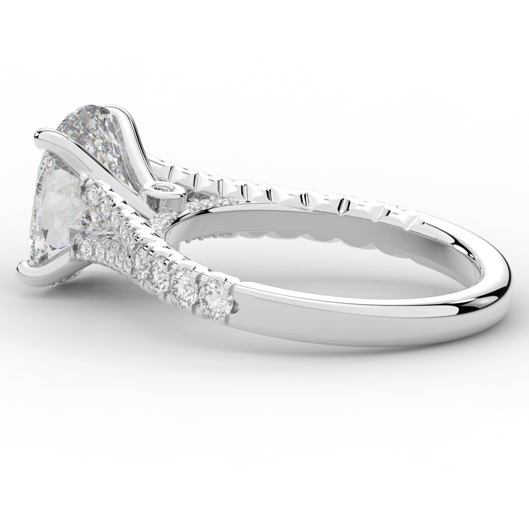 3.45CT.TW CUSHION LAB DIAMOND ENGAGEMENT RING - Nazarelle