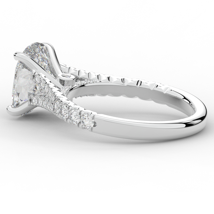 3.45CT.TW CUSHION LAB DIAMOND ENGAGEMENT RING - Nazarelle