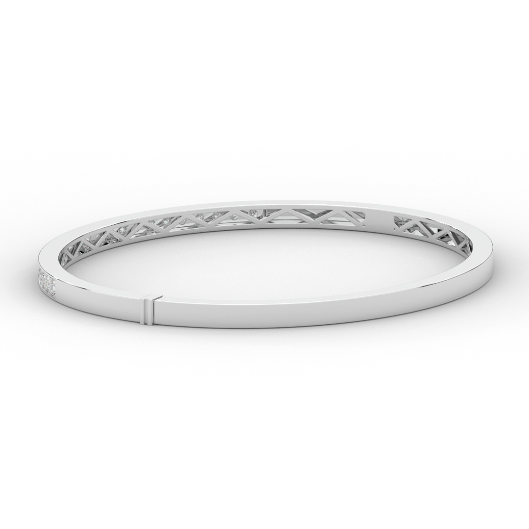 0.90CT.TW ROUND LAB DIAMOND BANGLE - Nazarelle