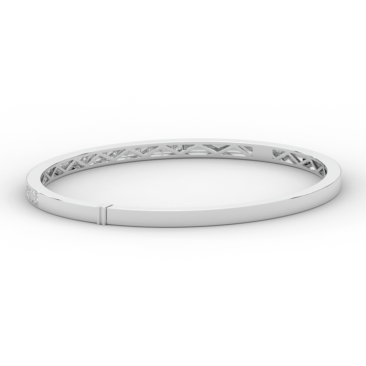 0.90CT.TW ROUND LAB DIAMOND BANGLE - Nazarelle