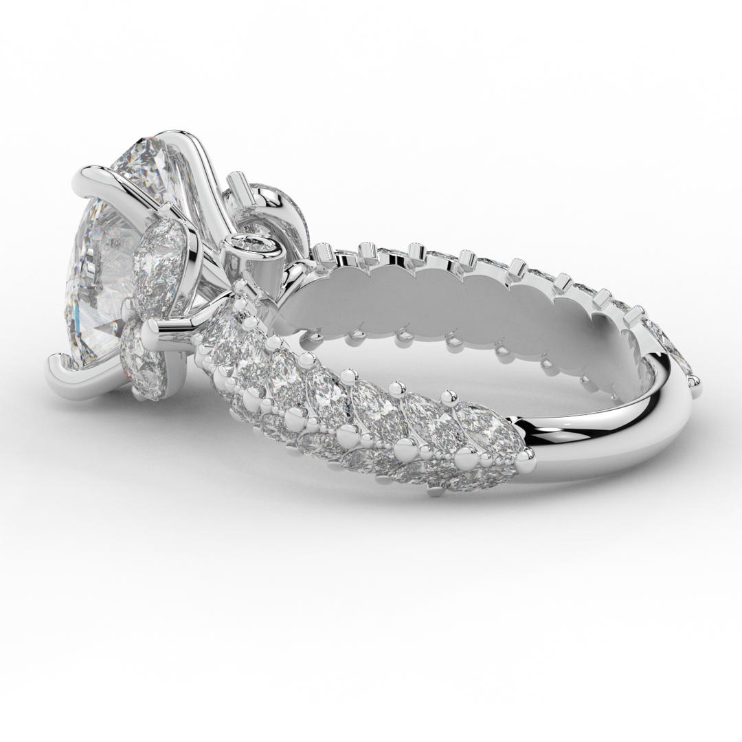 5.25CT.TW OVAL LAB DIAMOND HALO ENGAGEMENT RING - Nazarelle