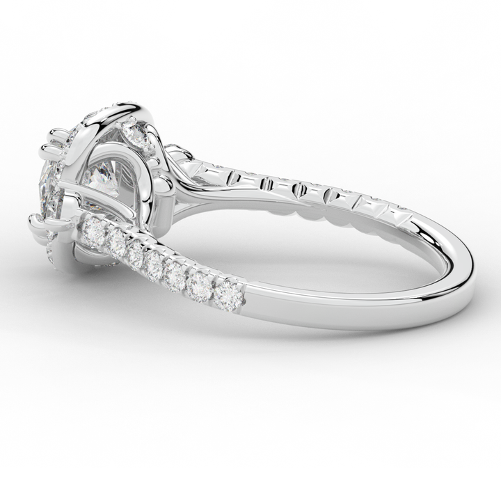 1.75CT.TW ROUND LAB DIAMOND HALO ENGAGEMENT RING - Nazarelle