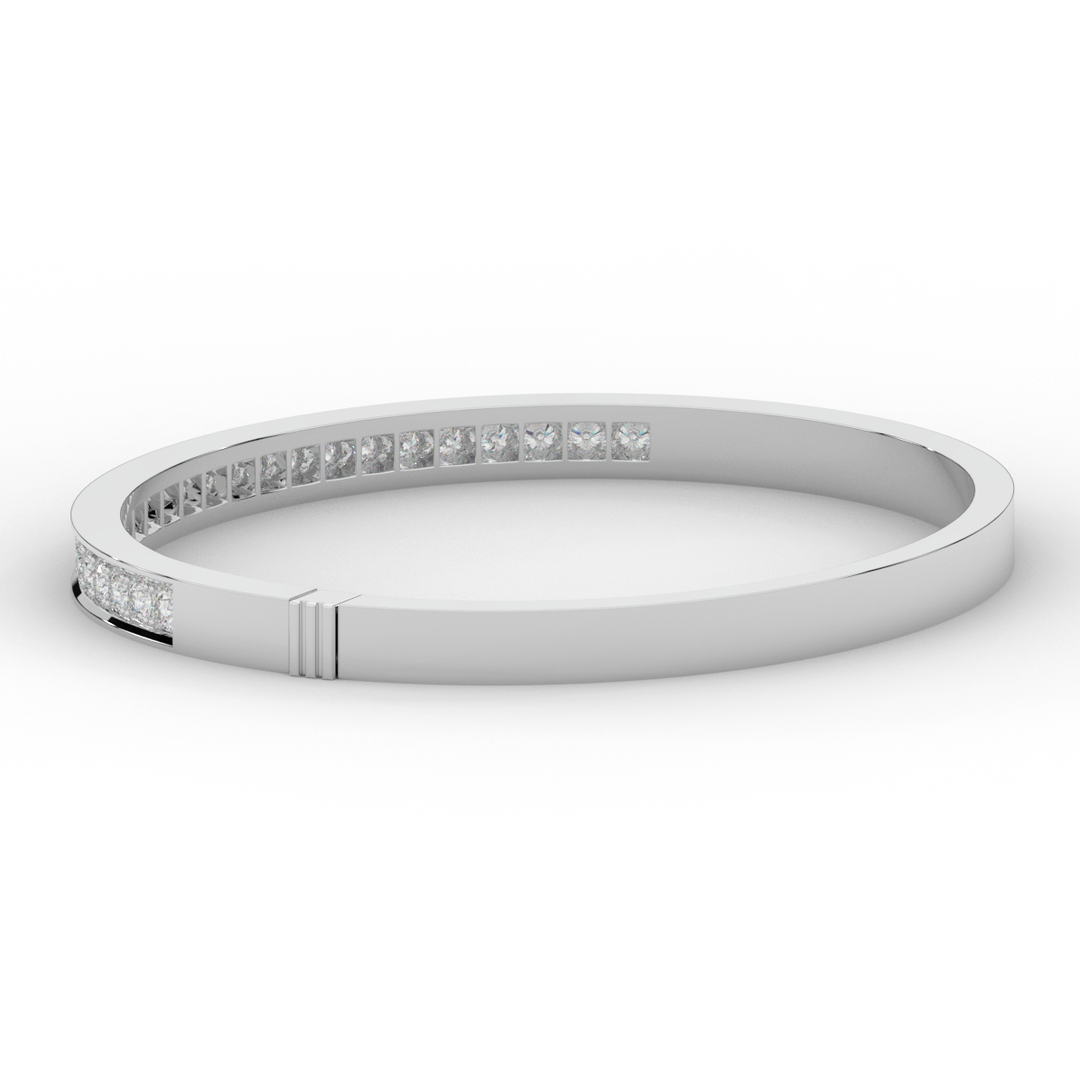 1.25CT.TW ROUND LAB DIAMOND BANGLE - Nazarelle