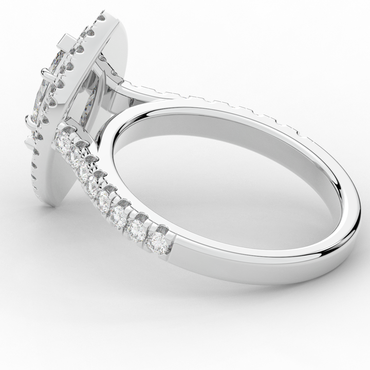 1.00CT.TW MARQUISE LAB DIAMOND HALO ENGAGEMENT RING - Nazarelle