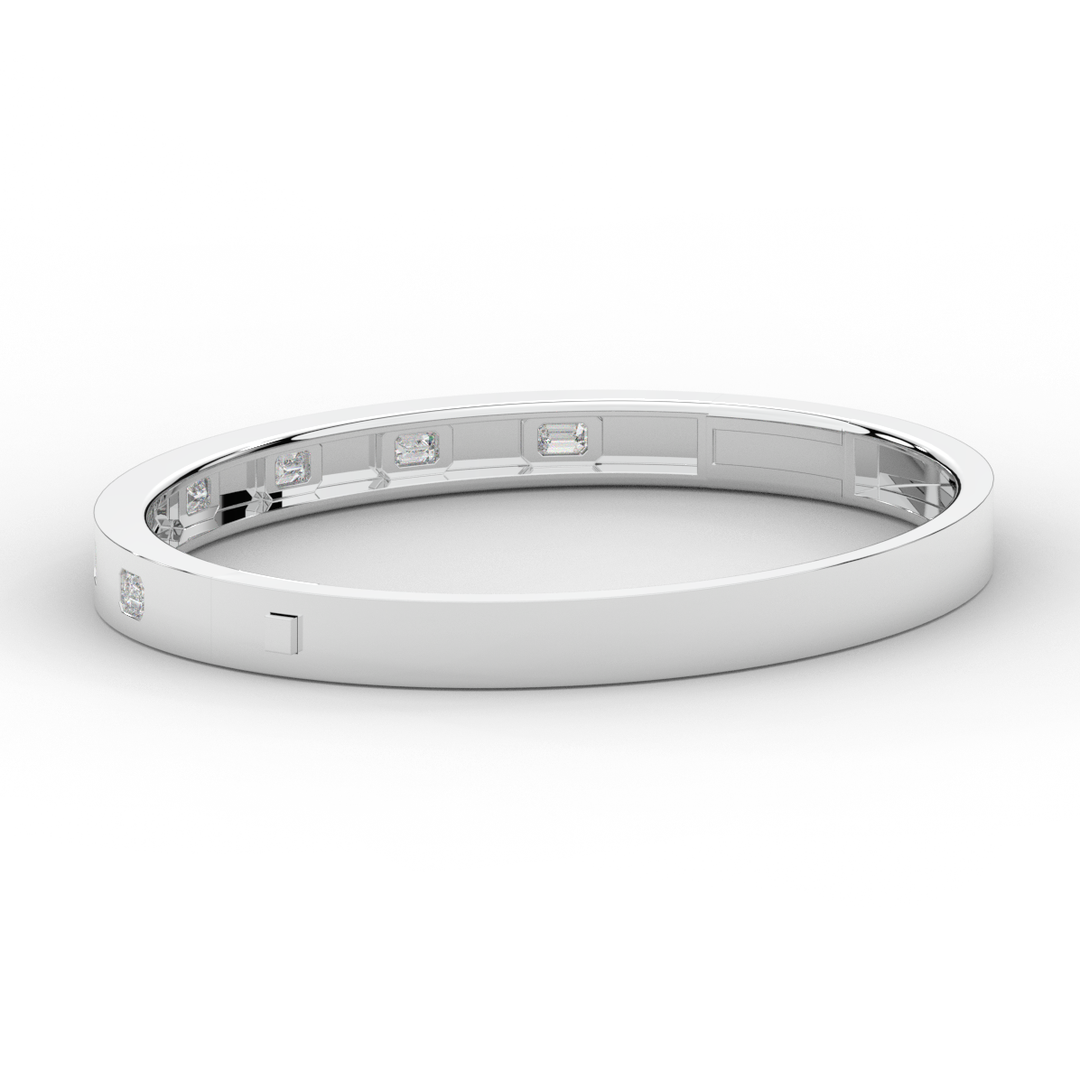 1.25CT.TW ROUND LAB DIAMOND BEZEL SET BANGLE - Nazarelle