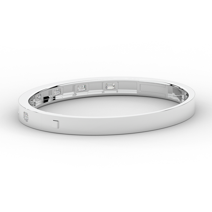 1.25CT.TW ROUND LAB DIAMOND BEZEL SET BANGLE - Nazarelle