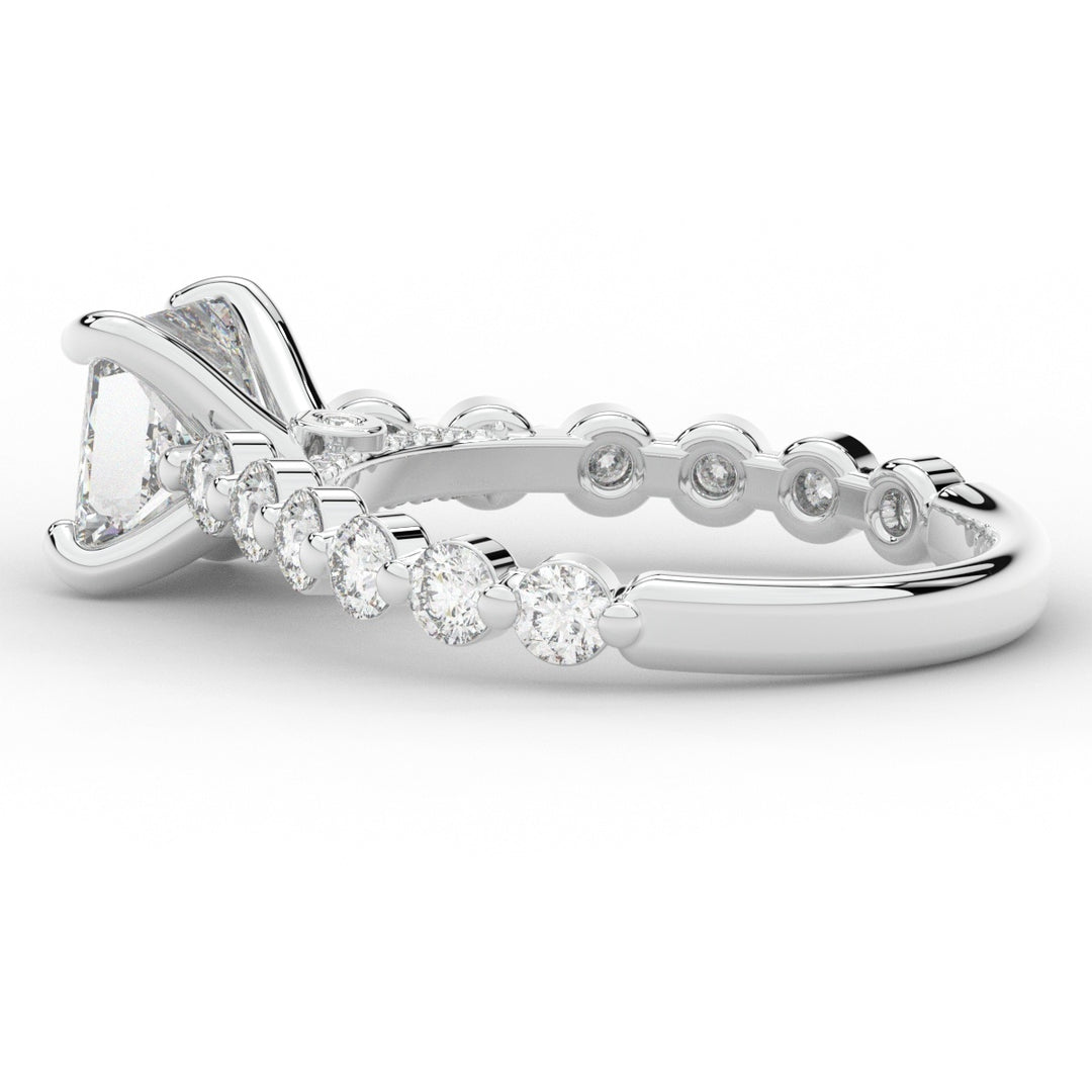 3.90CT.TW PRINCESS LAB DIAMOND ENGAGEMENT RING - Nazarelle