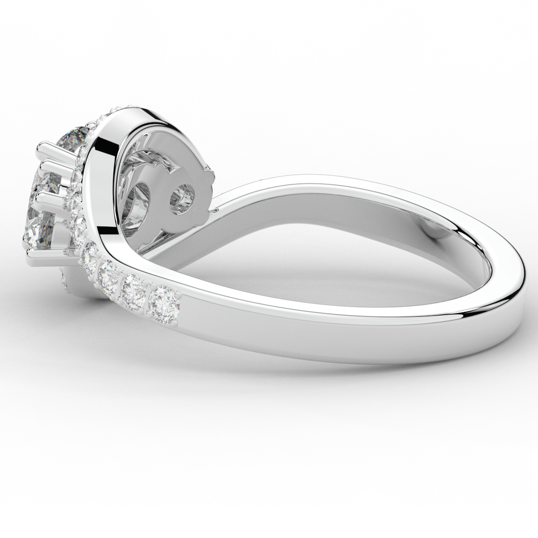 1.65CT.TW ROUND LAB DIAMOND TWIST HALO ENGAGEMENT RING - Nazarelle