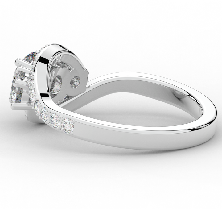 1.65CT.TW ROUND LAB DIAMOND TWIST HALO ENGAGEMENT RING - Nazarelle