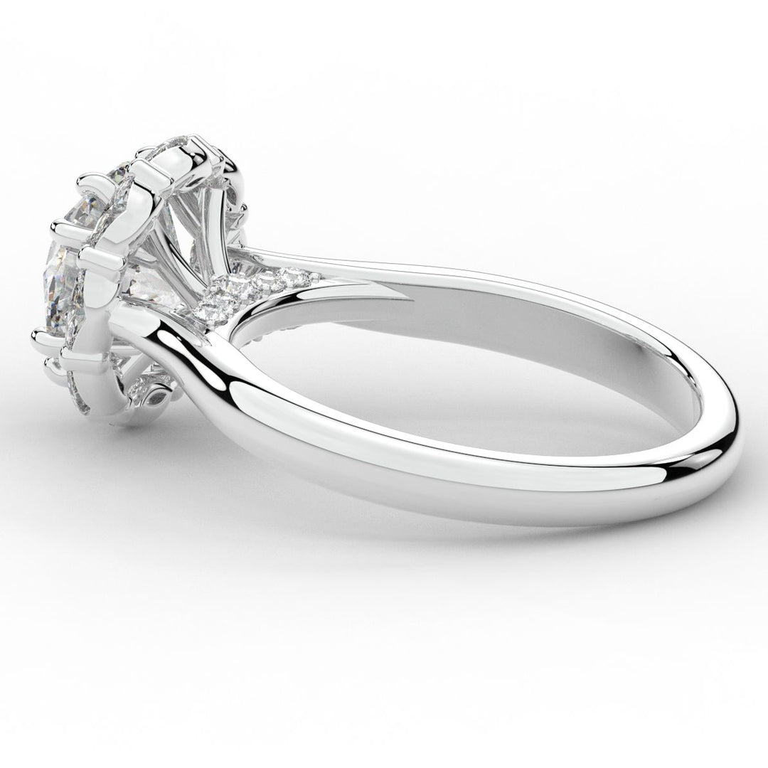 2.40CT.TW ROUND LAB DIAMOND HALO ENGAGEMENT RING - Nazarelle