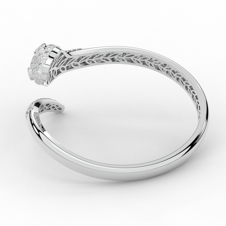 3.75CT.TW ROUND AND PEAR LAB DIAMOND SNAKE BANGLE - Nazarelle