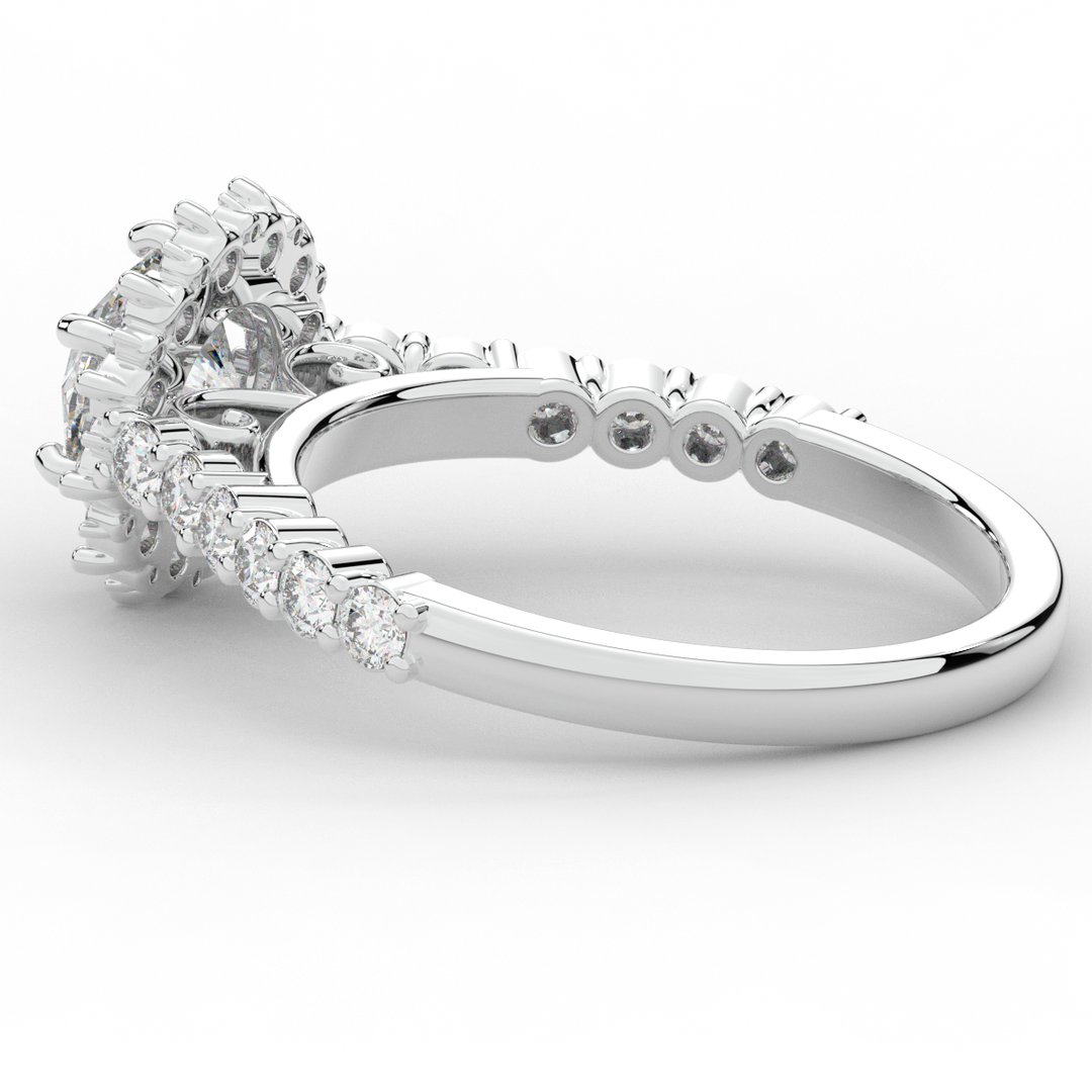 1.60CT.TW ROUND LAB DIAMOND HALO ENGAGEMENT RING - Nazarelle