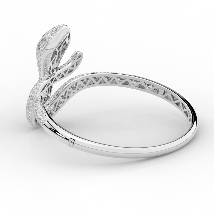 4.90CT.TW ROUND AND PEAR LAB DIAMOND SNAKE BANGLE - Nazarelle