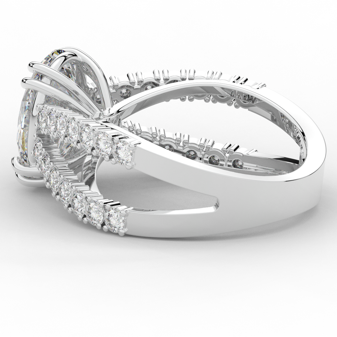 3.75CT.TW OVAL LAB DIAMOND SPLIT BAND ENGAGEMENT RING - Nazarelle