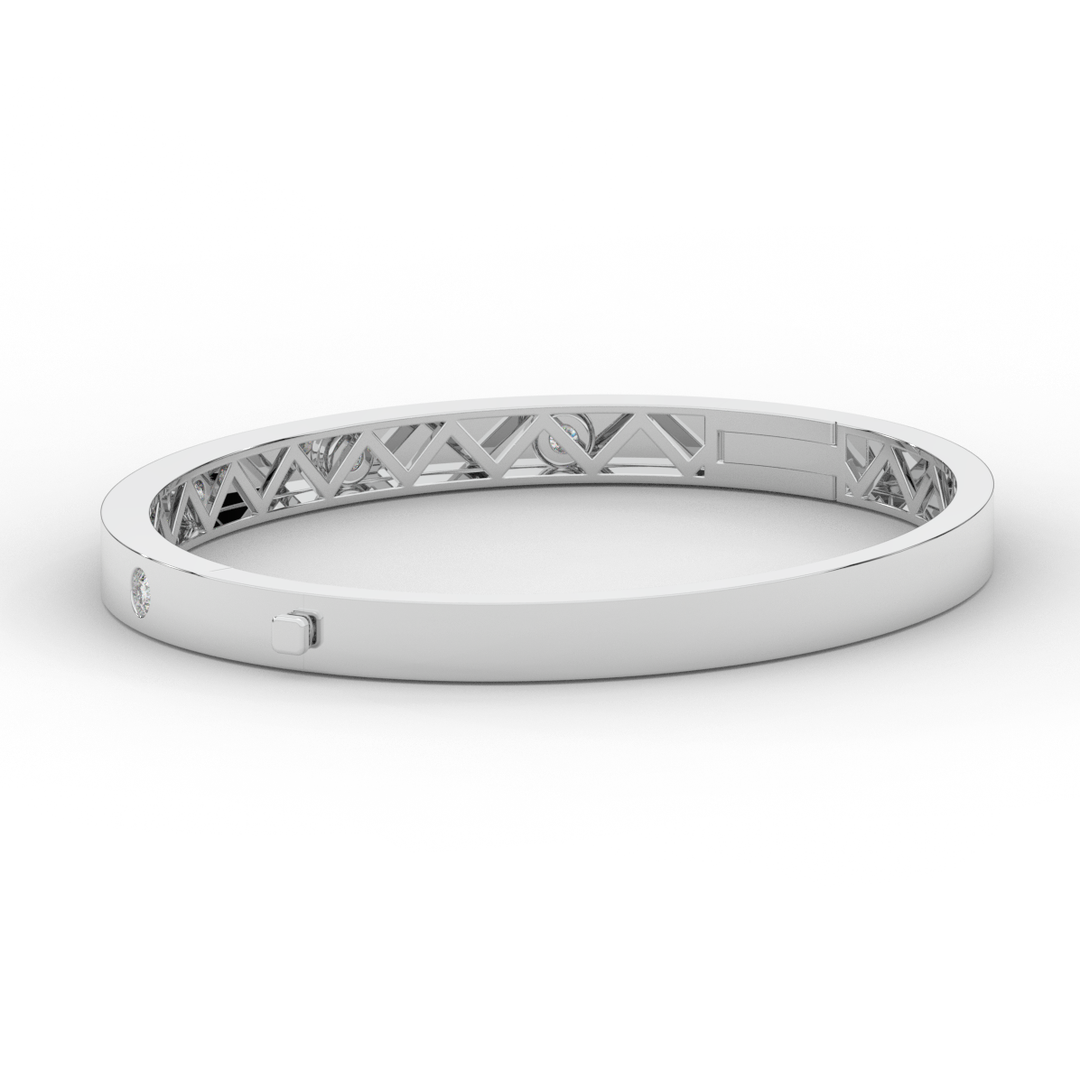 0.50CT.TW ROUND LAB DIAMOND BEZEL SET BANGLE - Nazarelle