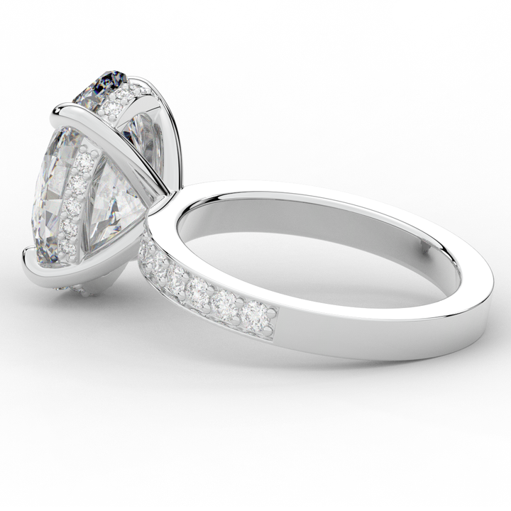 4.30CT.TW OVAL LAB DIAMOND BAND ENGAGEMENT RING - Nazarelle