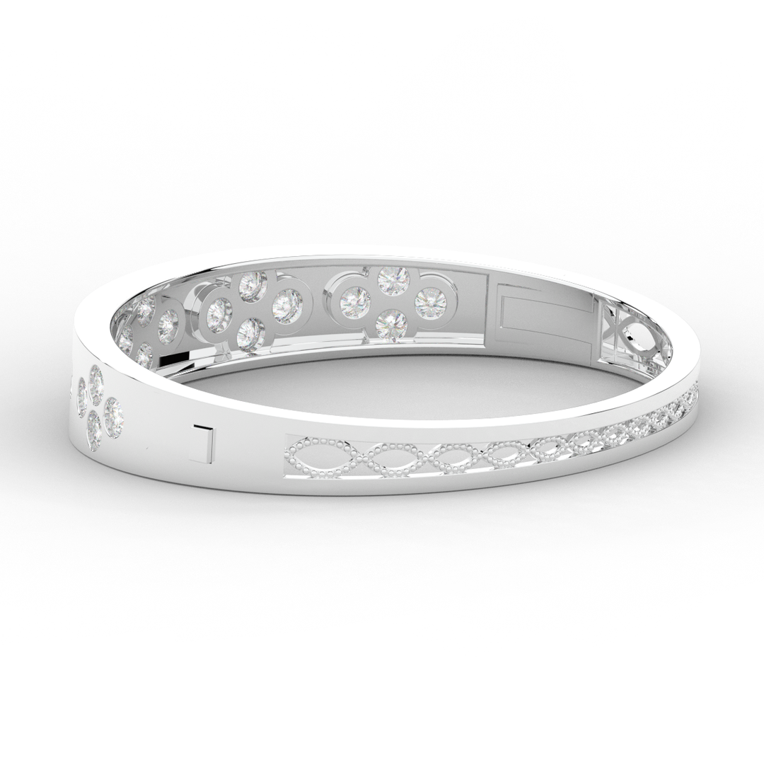 4.10CT.TW ROUND LAB DIAMOND BEZEL SET BANGLE - Nazarelle