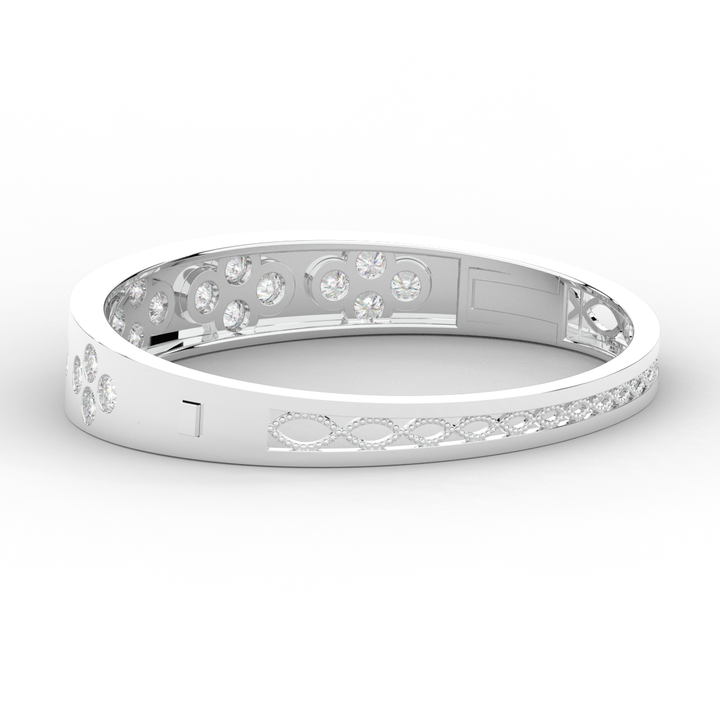 4.10CT.TW ROUND LAB DIAMOND BEZEL SET BANGLE - Nazarelle