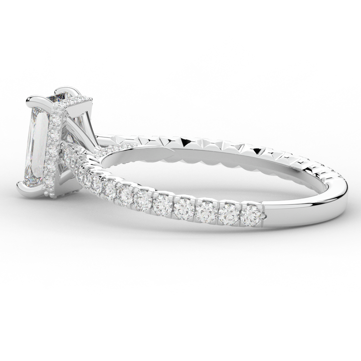 2.10CT.TW RADIANT LAB DIAMOND UNDERHALO SOLITAIRE ENGAGEMENT RING - Nazarelle