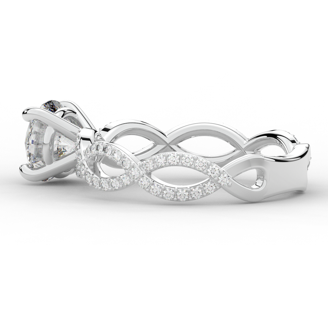 1.30CT.TW ROUND LAB DIAMOND ENGAGEMENT RING - Nazarelle