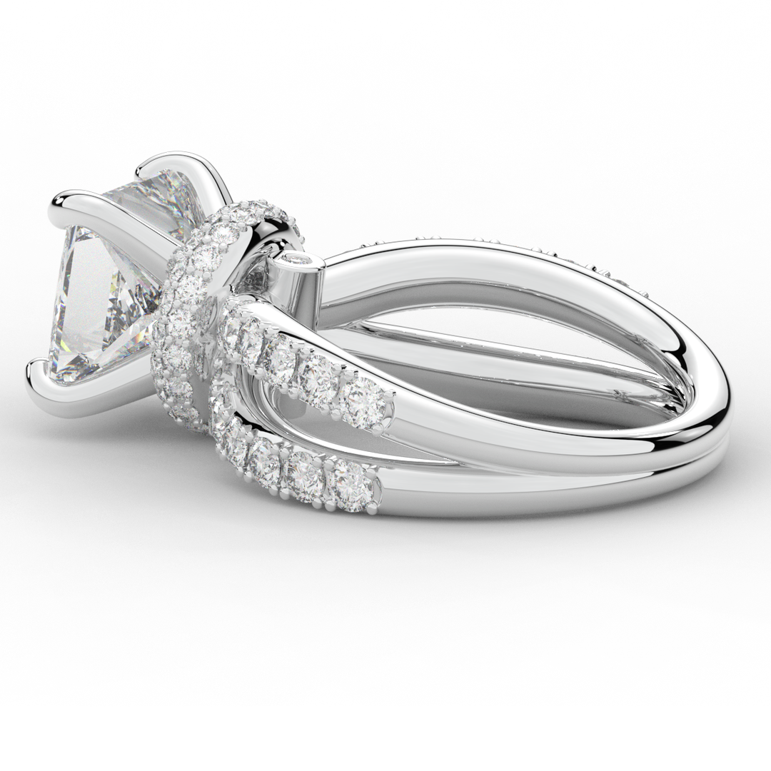 5.25CT.TW PRINCESS LAB DIAMOND ENGAGEMENT RING - Nazarelle