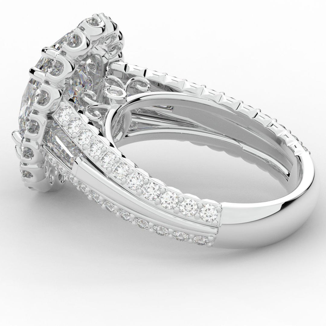 5.75CT.TW OVAL LAB DIAMOND HALO ENGAGEMENT RING - Nazarelle