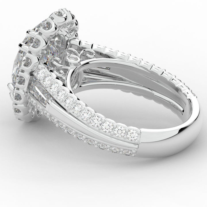 5.75CT.TW OVAL LAB DIAMOND HALO ENGAGEMENT RING - Nazarelle