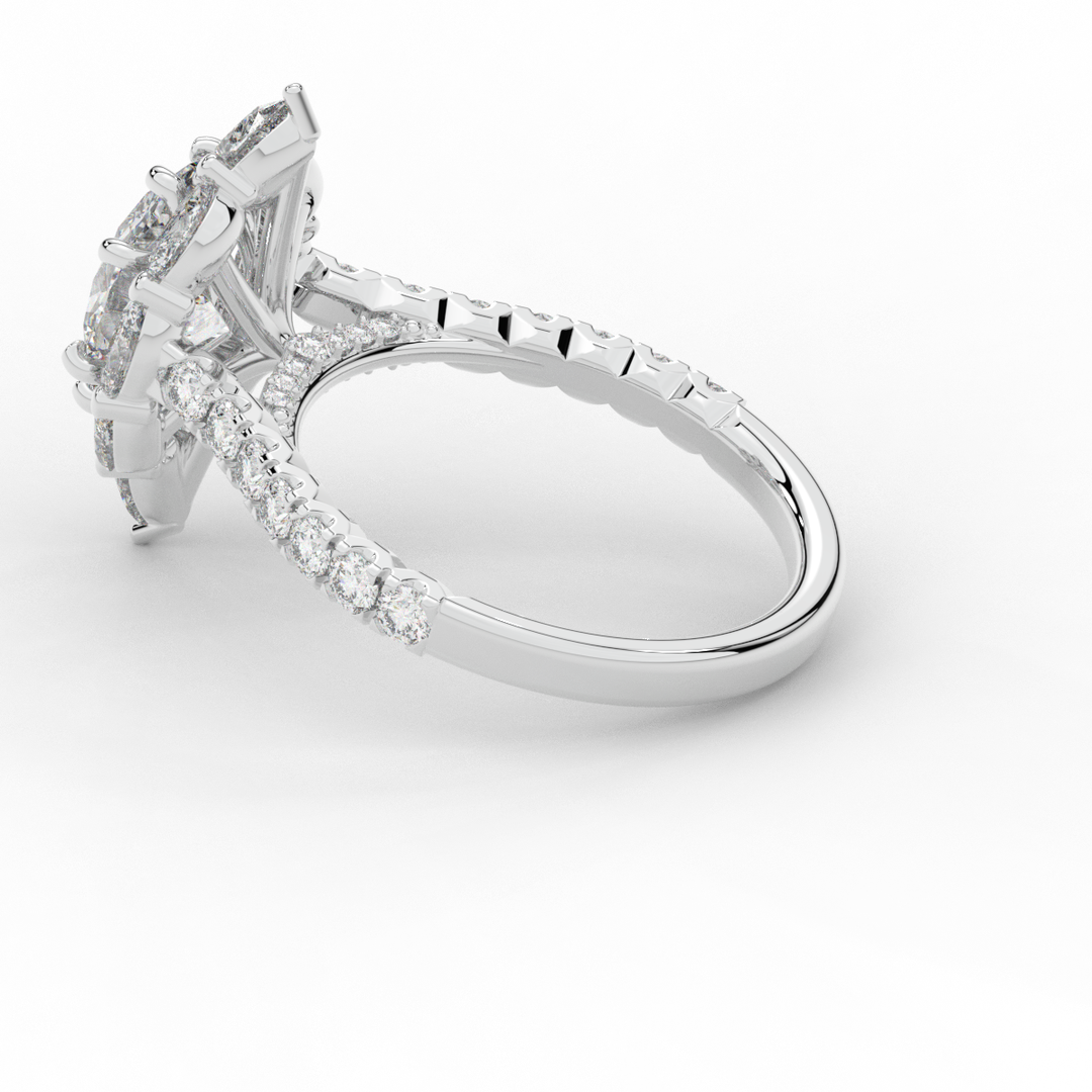 2.75CT.TW OVAL LAB DIAMOND HALO ENGAGEMENT RING - Nazarelle