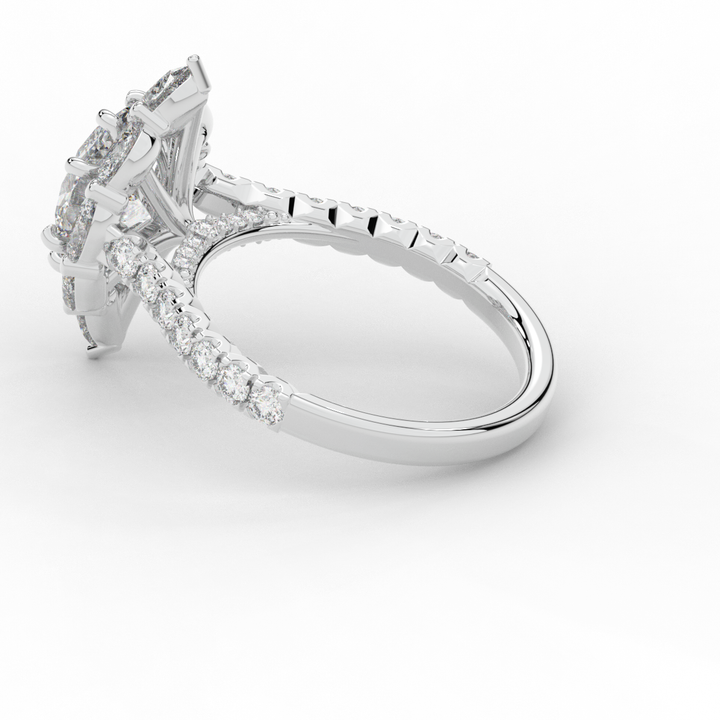 2.75CT.TW OVAL LAB DIAMOND HALO ENGAGEMENT RING - Nazarelle