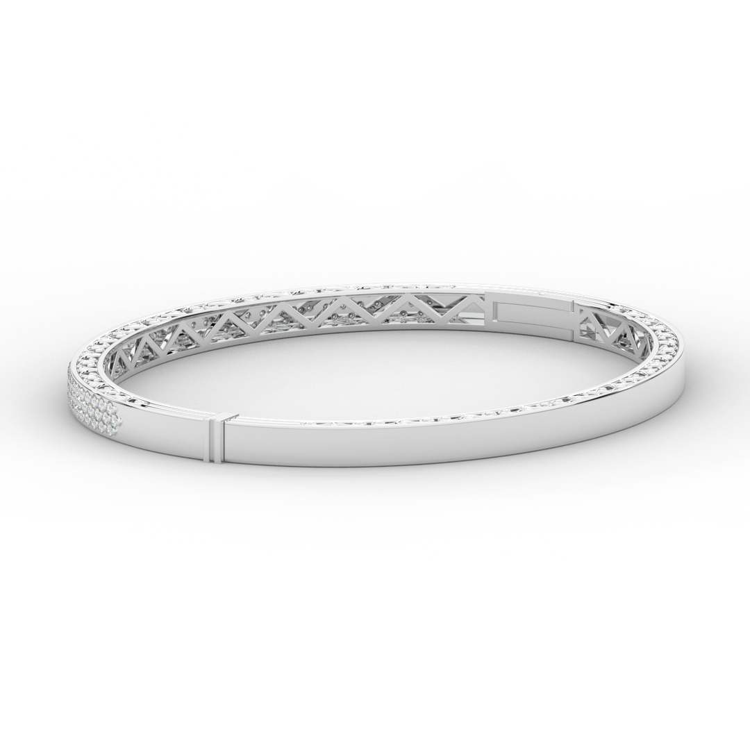 0.75CT.TW 3 ROW ROUND LAB DIAMOND  BANGLE - Nazarelle