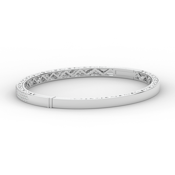 0.75CT.TW 3 ROW ROUND LAB DIAMOND  BANGLE - Nazarelle