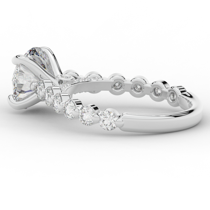3.90CT.TW ROUND LAB DIAMOND ENGAGEMENT RING - Nazarelle