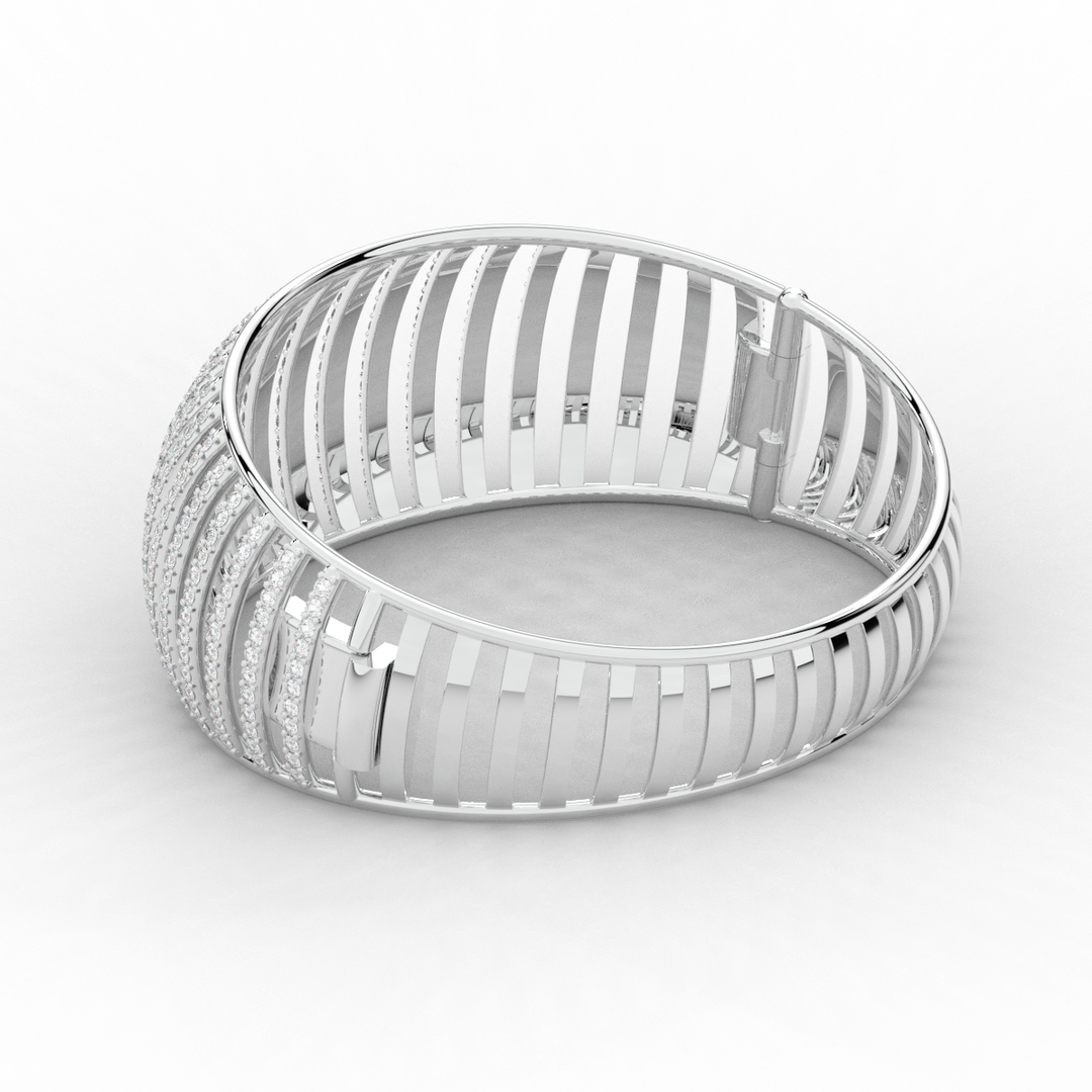 4.00CT.TW ROUND LAB DIAMOND BANGLE - Nazarelle