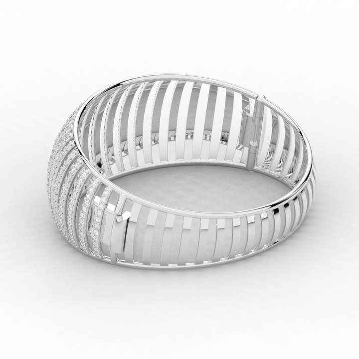 4.00CT.TW ROUND LAB DIAMOND BANGLE - Nazarelle