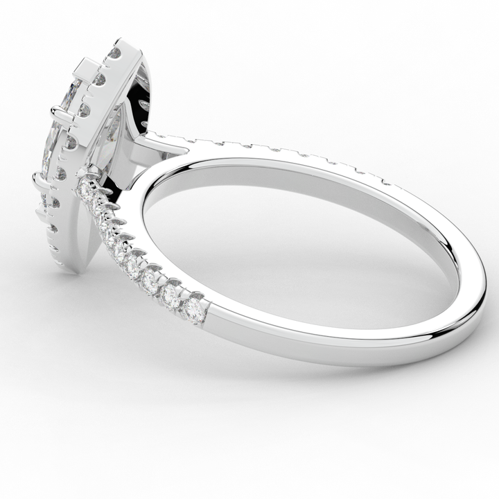 0.80CT.TW MARQUISE LAB DIAMOND HALO ENGAGEMENT RING - Nazarelle