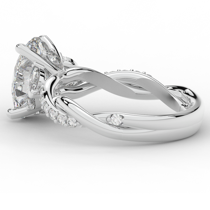 2.40CT.TW OVAL LAB DIAMOND TWIST ENGAGEMENT RING - Nazarelle