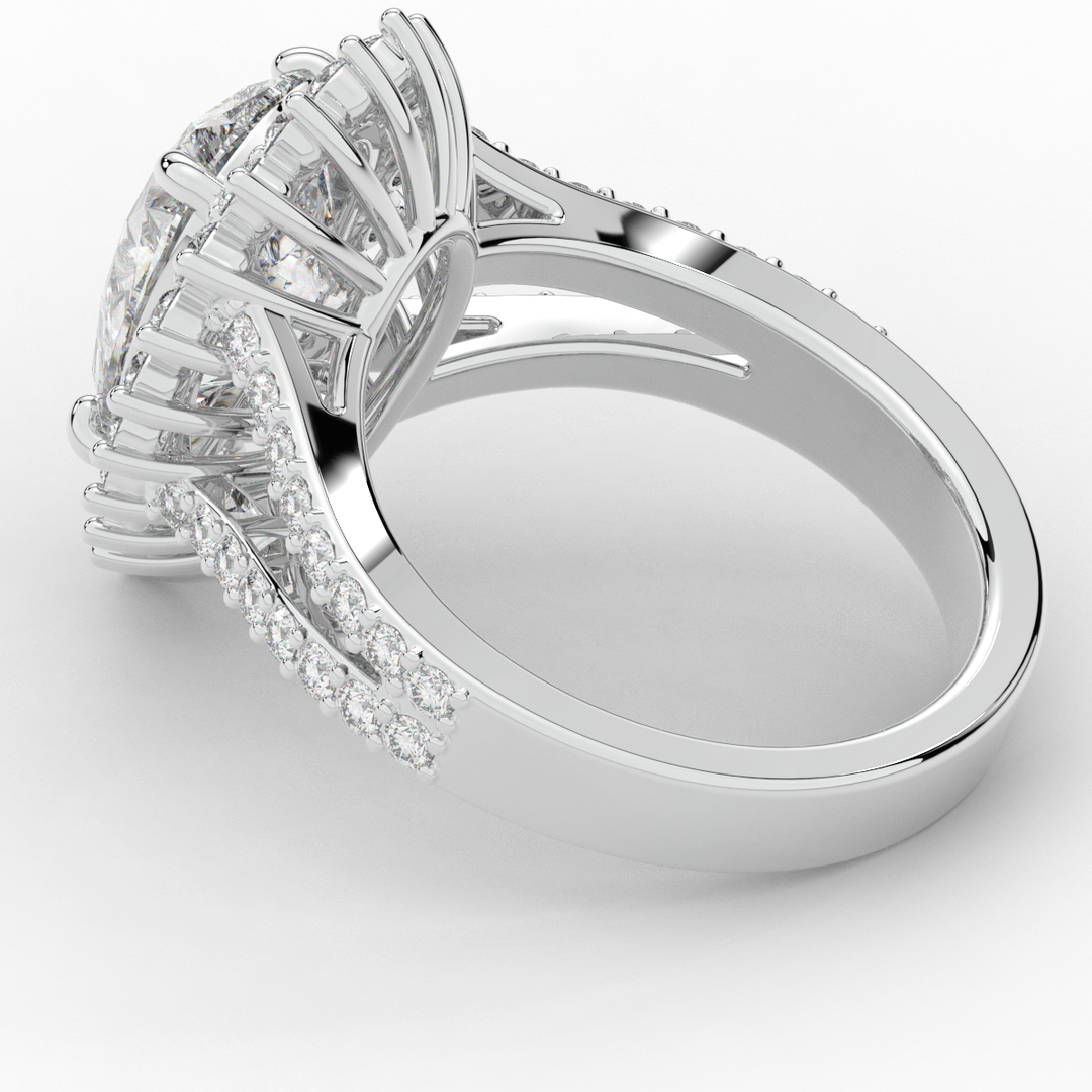 3.60CT.TW ROUND LAB DIAMOND ENGAGEMENT RING - Nazarelle