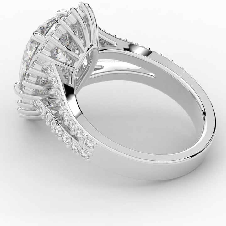 3.60CT.TW ROUND LAB DIAMOND ENGAGEMENT RING - Nazarelle