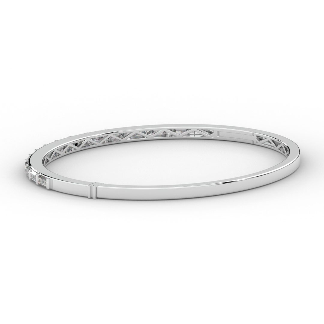 1.50CT.TW BAGUETTE LAB DIAMOND SHARED PRONG BANGLE - Nazarelle