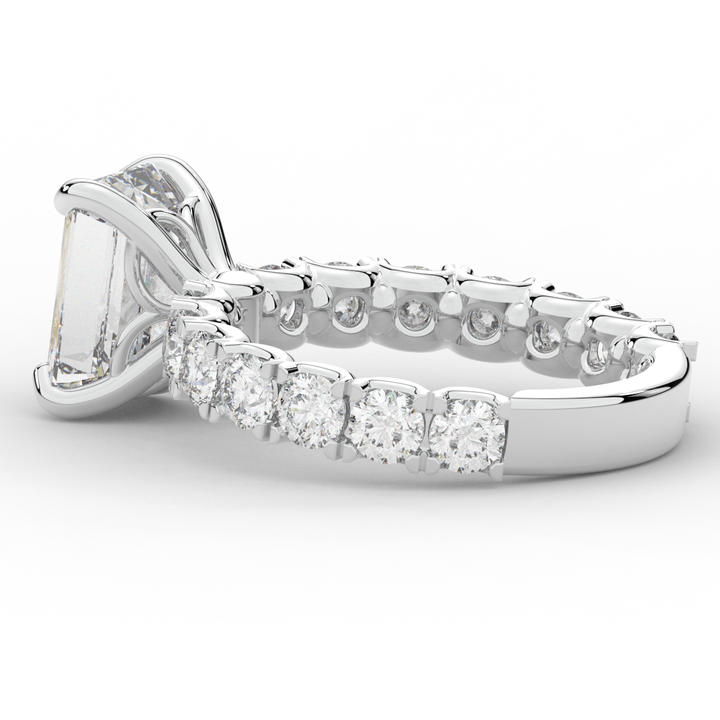 4.35CT.TW EMERALD CUT LAB DIAMOND ENGAGEMENT RING - Nazarelle