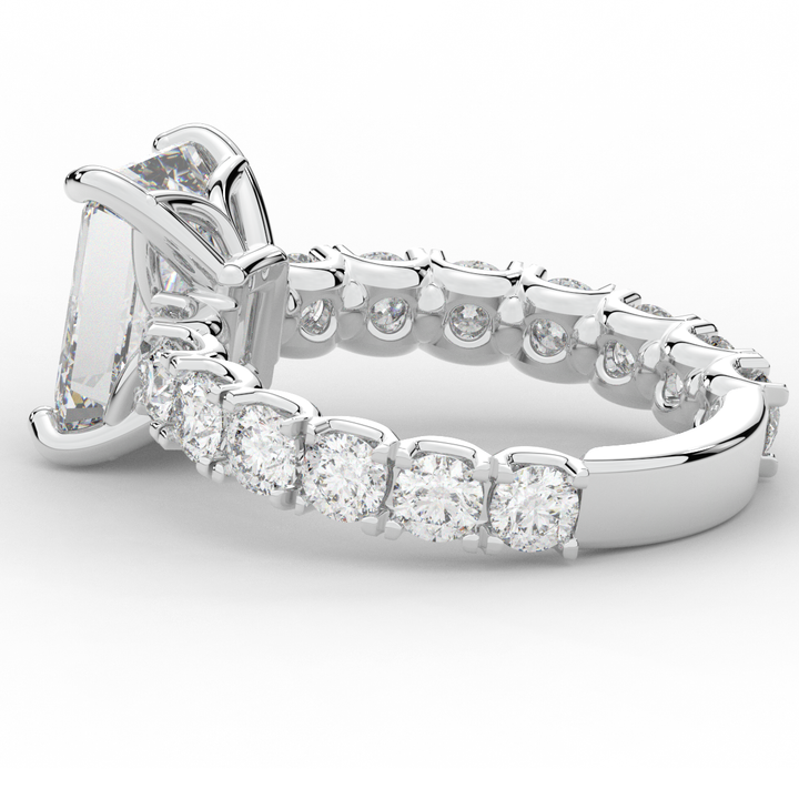 4.35CT.TW EMERALD CUT LAB DIAMOND ENGAGEMENT RING - Nazarelle