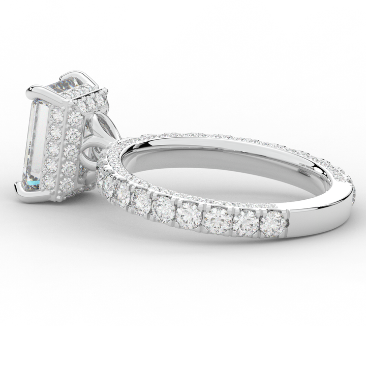 3.00CT.TW EMERALD CUT LAB DIAMOND ENGAGEMENT RING - Nazarelle