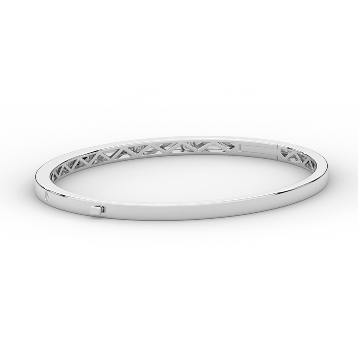 0.15CT.TW ROUND LAB BEZEL SET DIAMOND BANGLE - Nazarelle