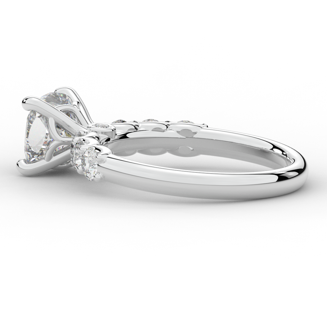 2.60CT.TW CUSHION LAB DIAMOND SOLITAIRE ENGAGEMENT RING - Nazarelle
